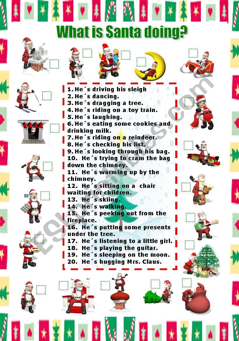 What is Santa doing? worksheet