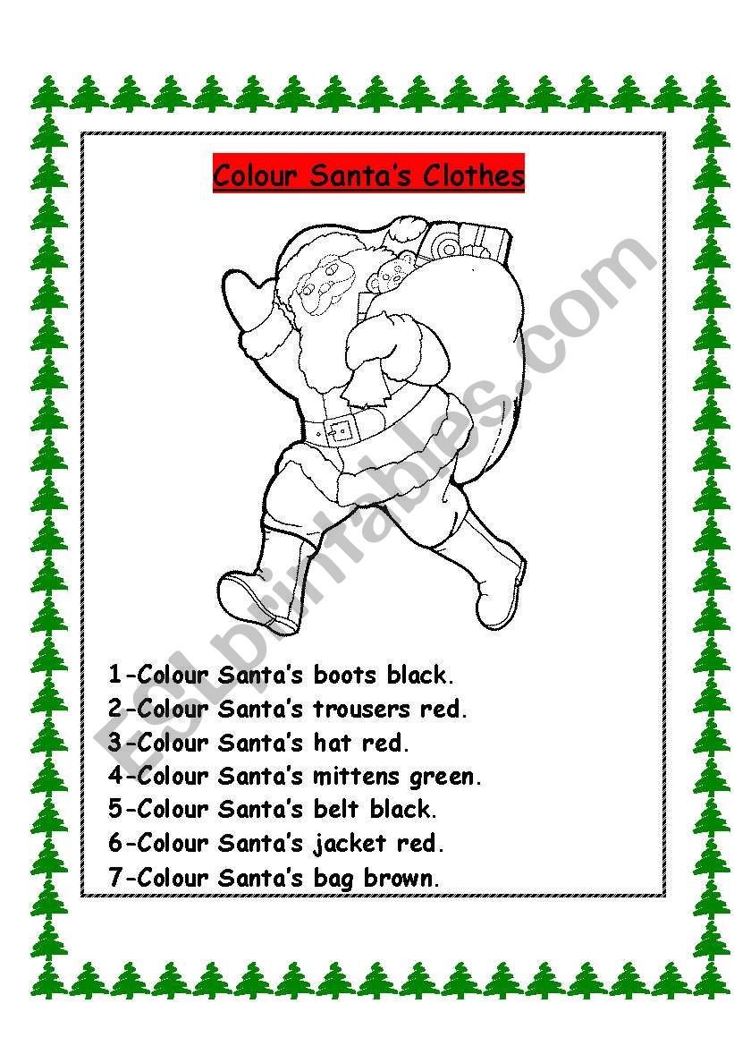 Santas Clothes worksheet