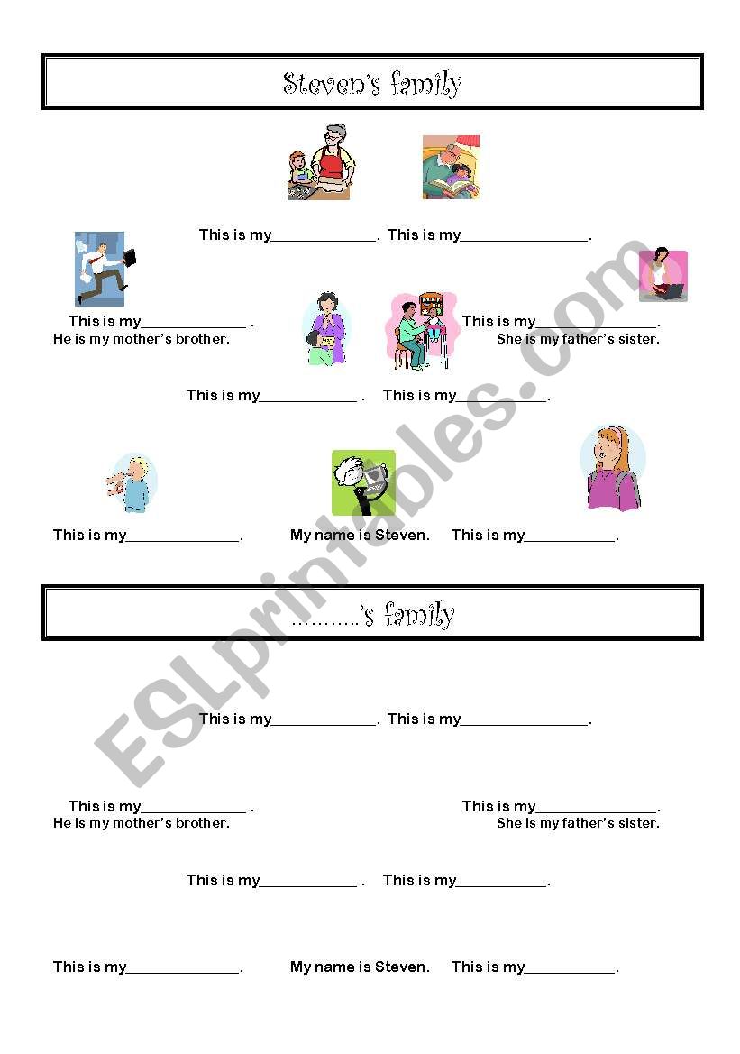 Stevens family worksheet