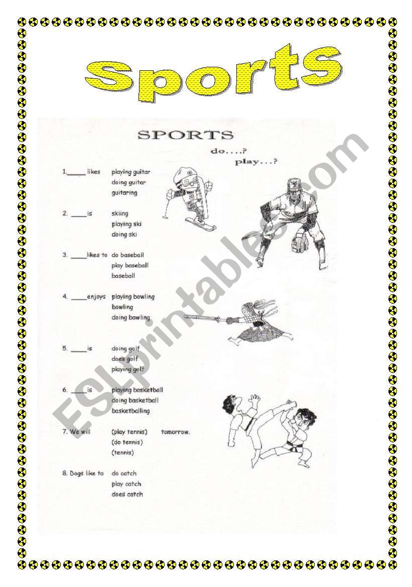 Do or Play SPORTS worksheet