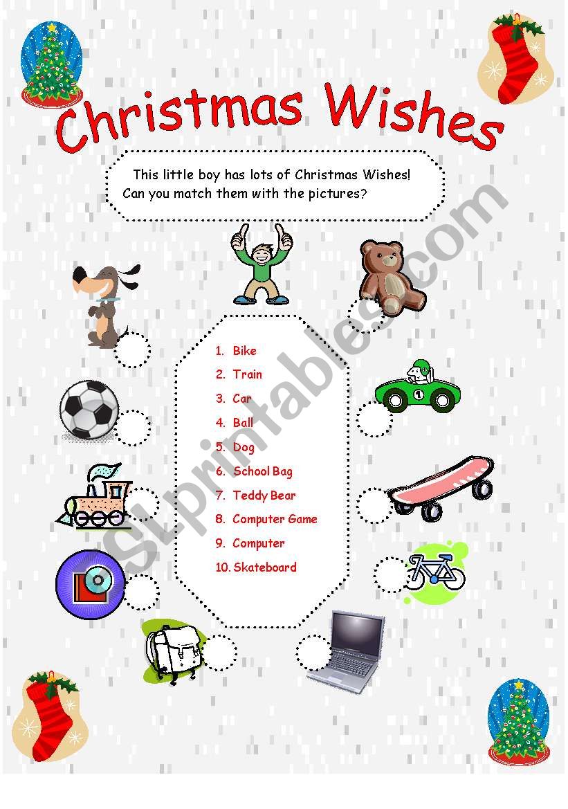 CHRISTMAS WISHES worksheet