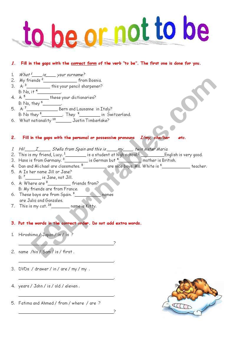 to be or not to be :)  worksheet