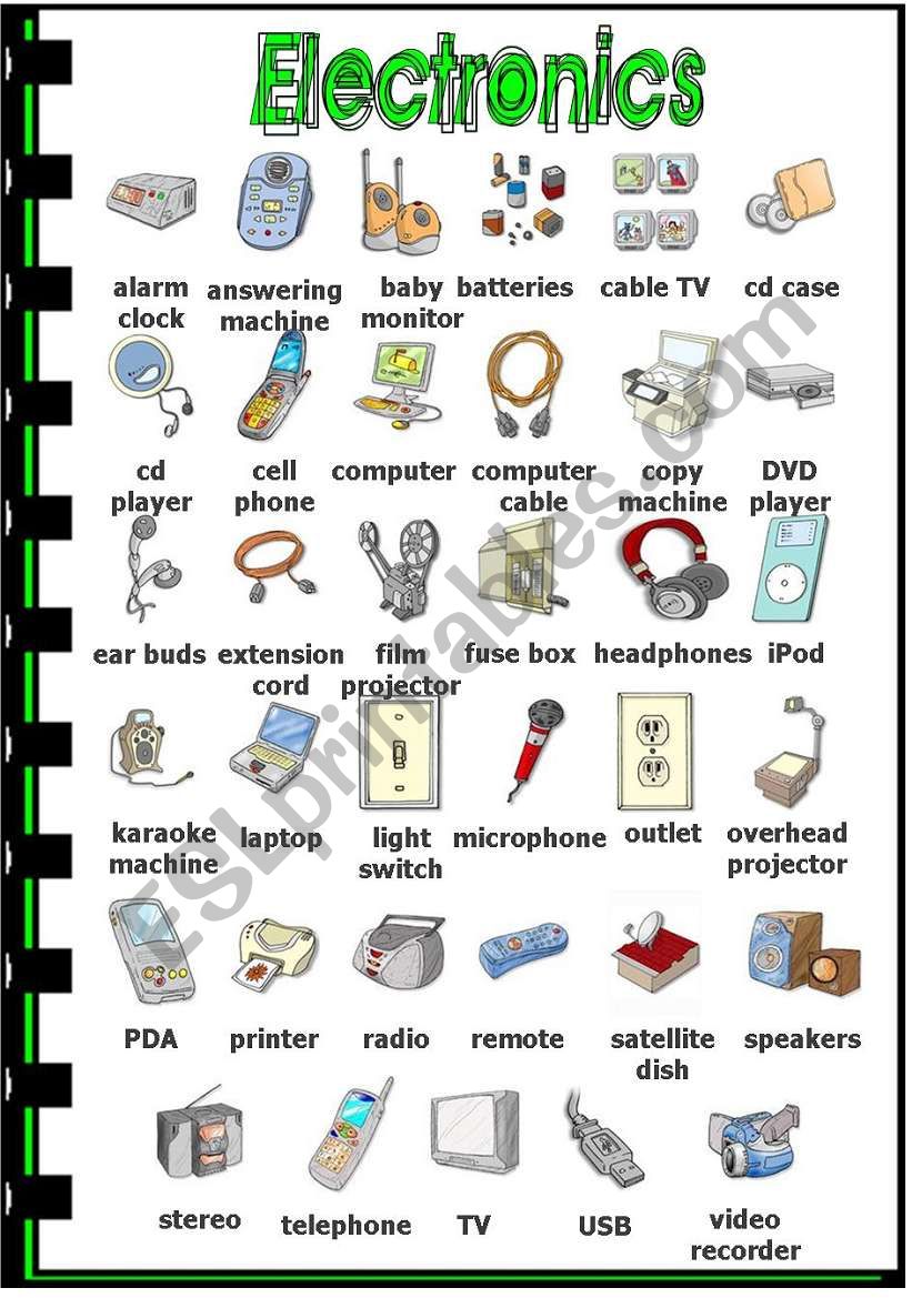 Electronics ESL worksheet by vanda51
