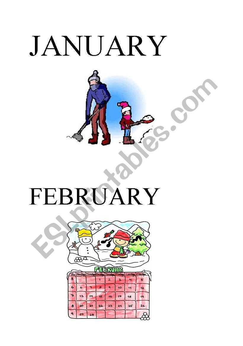 Months of the year - January, February