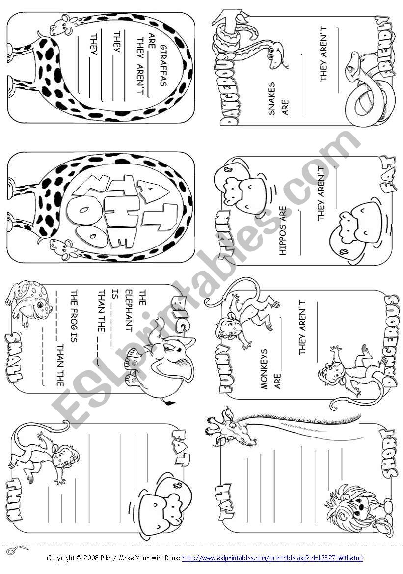 Describing Animals Mini Book worksheet