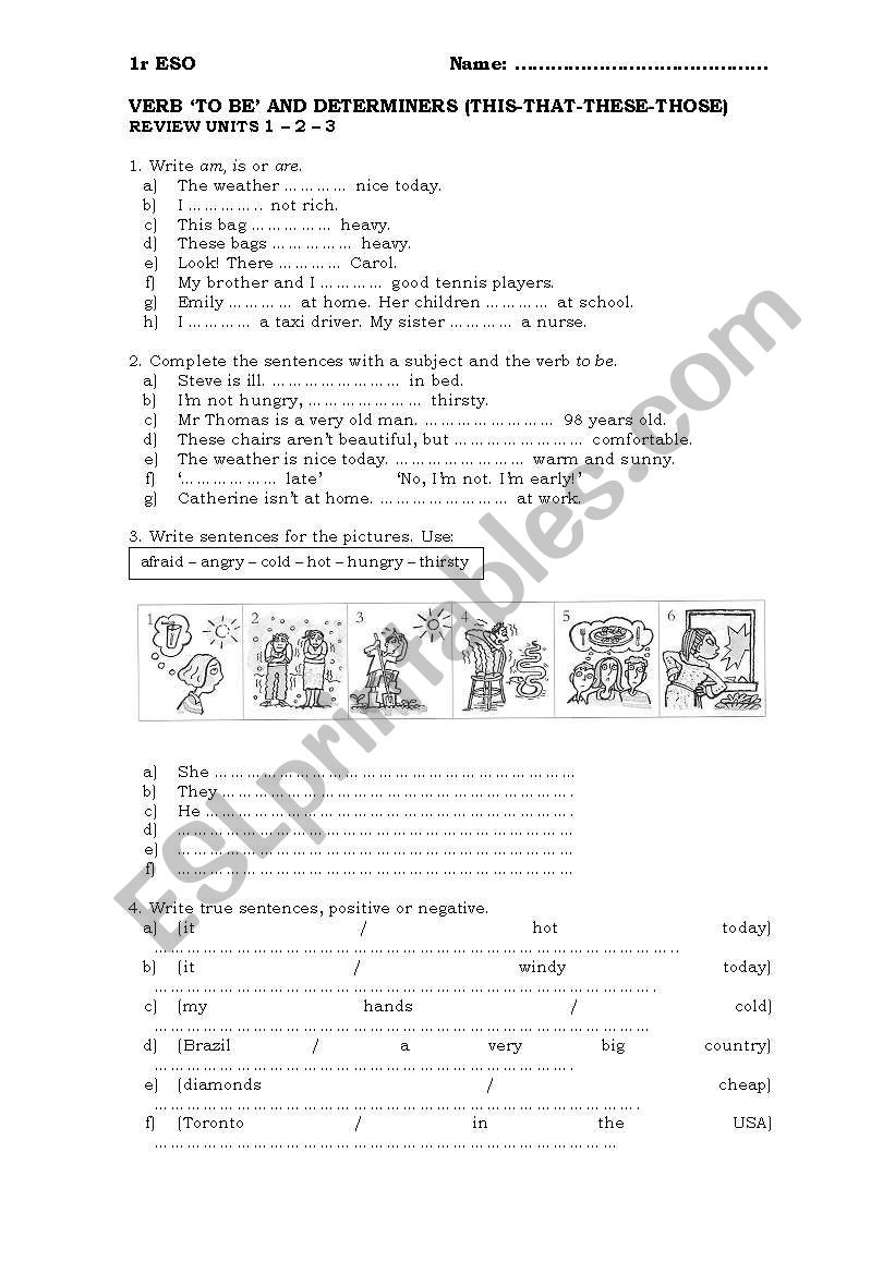 Review Verb To Be worksheet