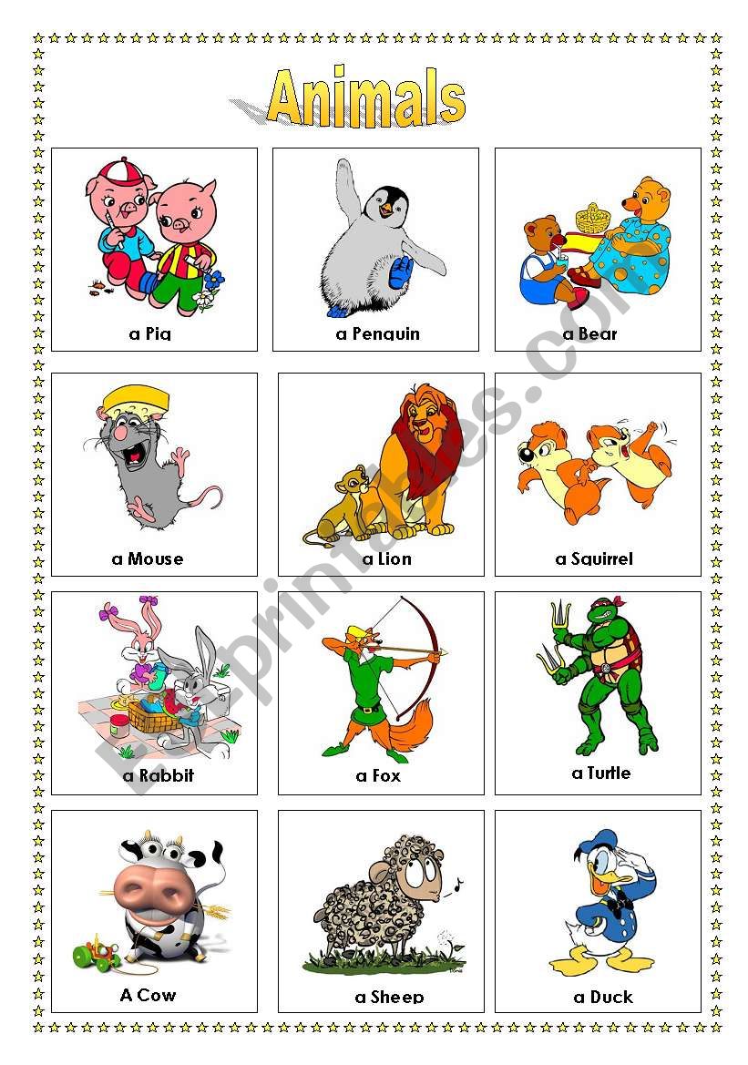 animals vocabulary list (2) worksheet