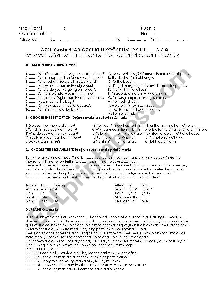  ket exam worksheet