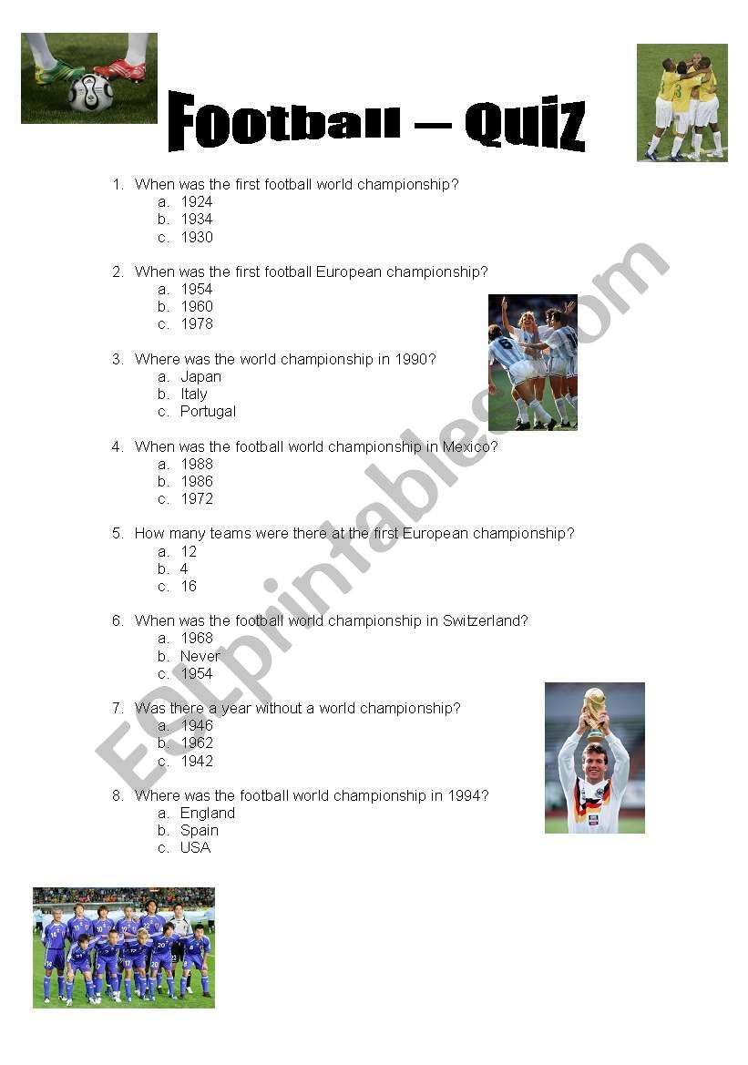 Football-Quiz worksheet