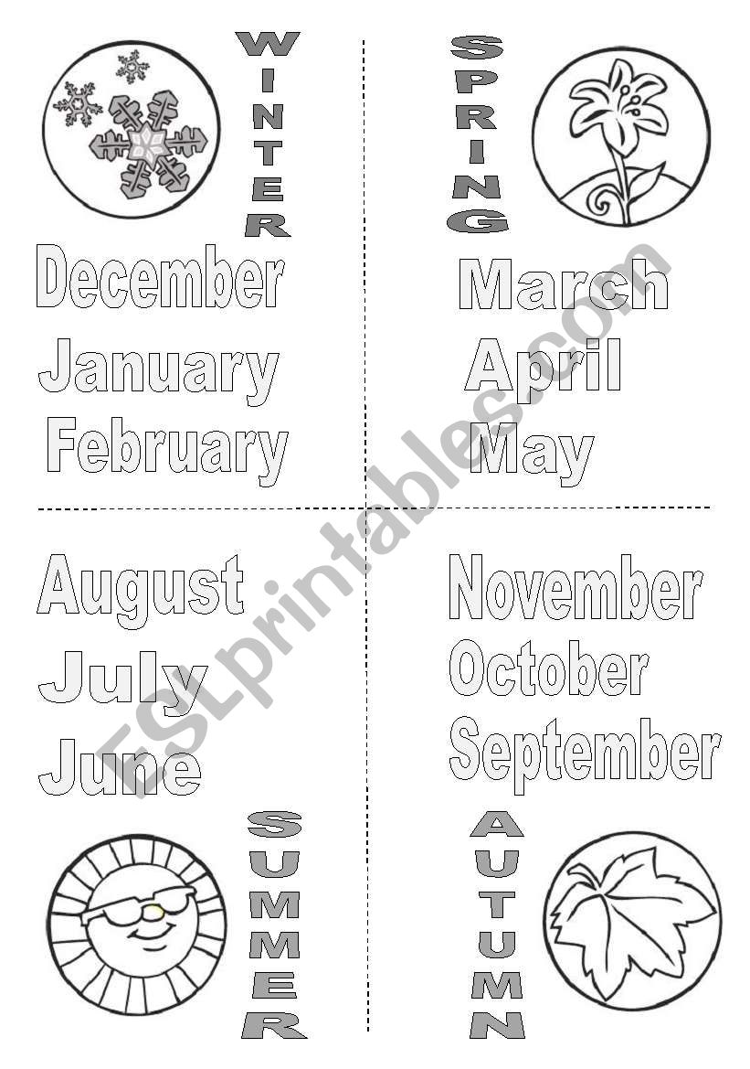 Seasons and months worksheet