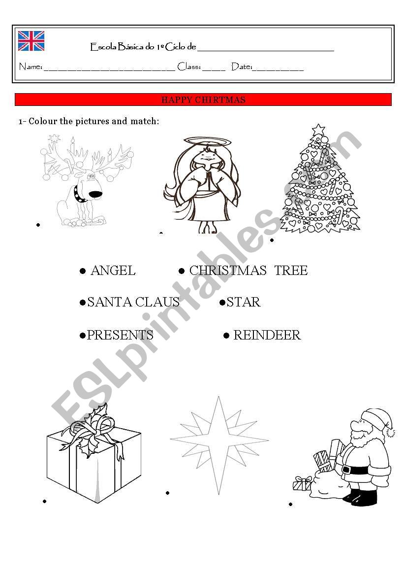 Christmas vocabulary worksheet