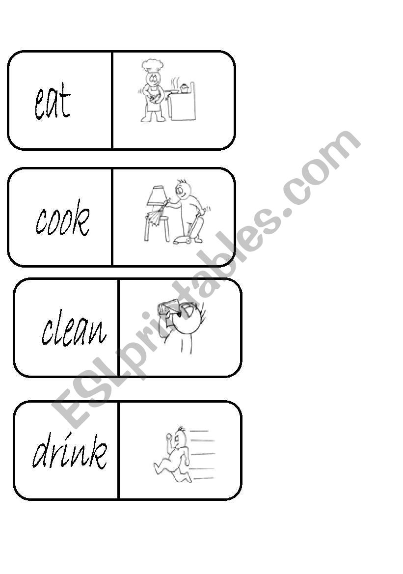 verbs domino worksheet