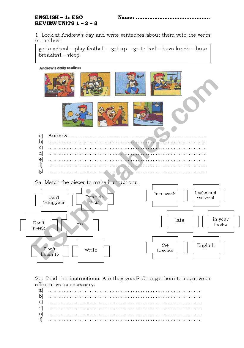 Review present simple worksheet