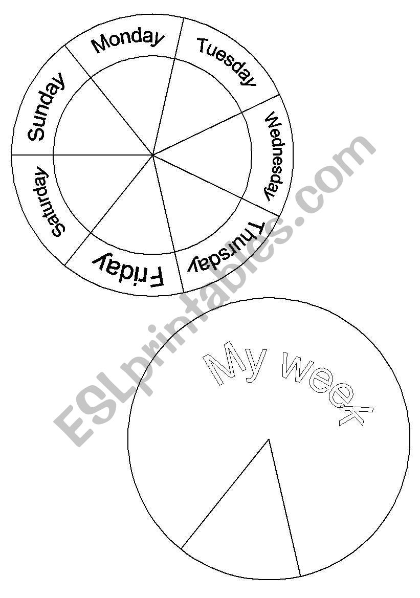 days of the week wheel worksheet
