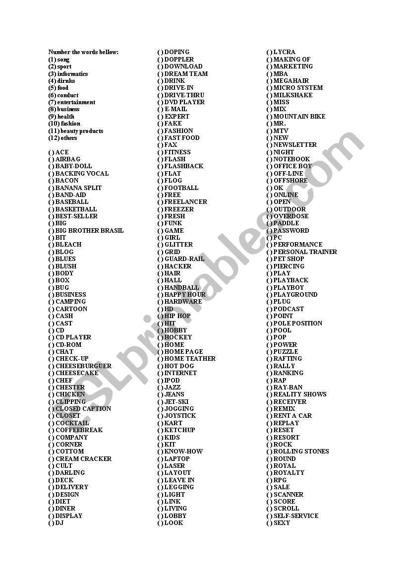 English around us worksheet