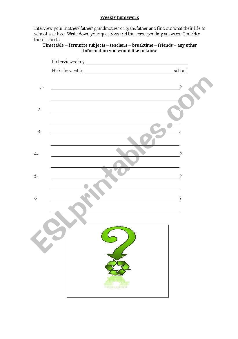 interview worksheet