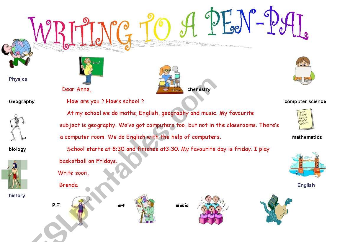 Writing to a Pen Pal (Present Simple)
