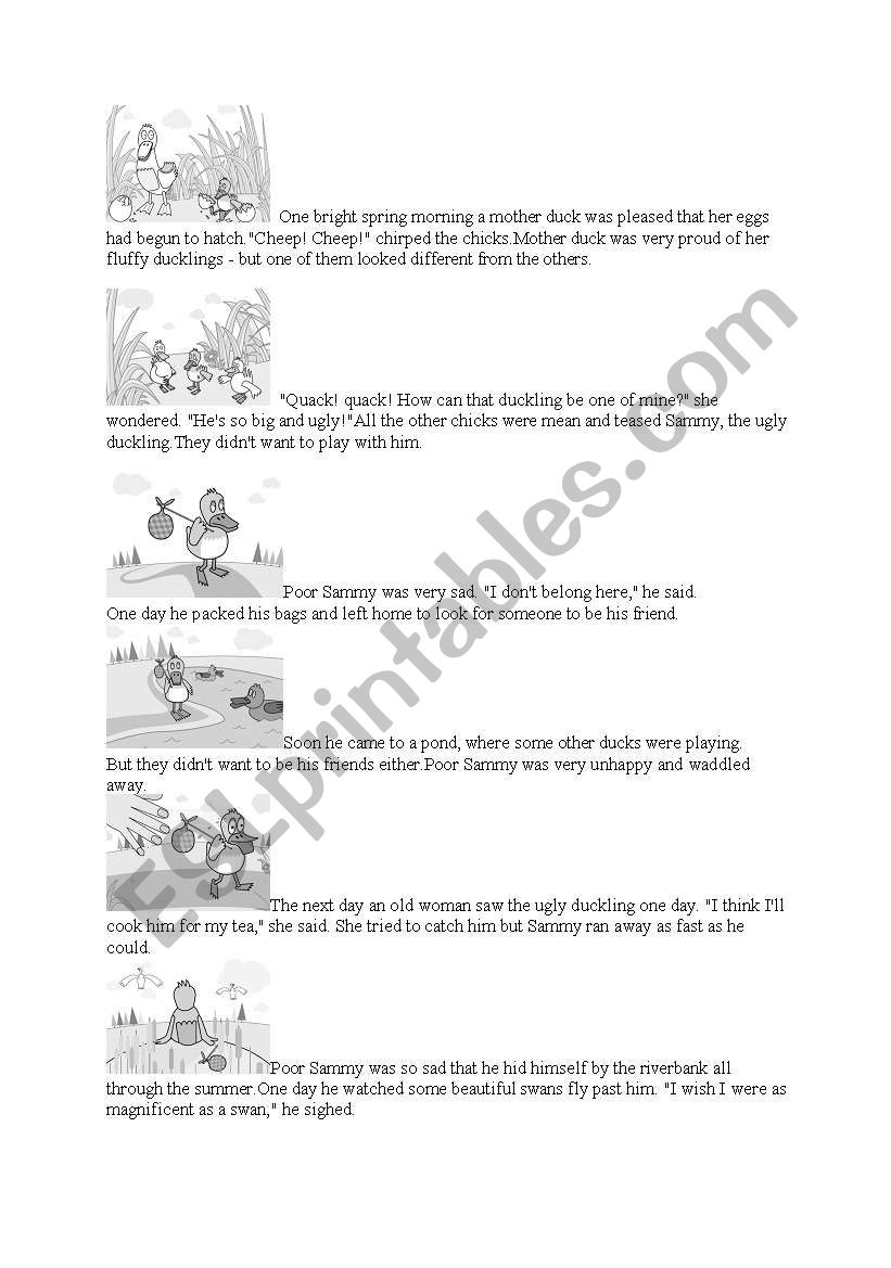 reading a story worksheet