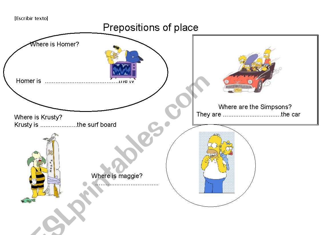 Prepositions of place part 1/2