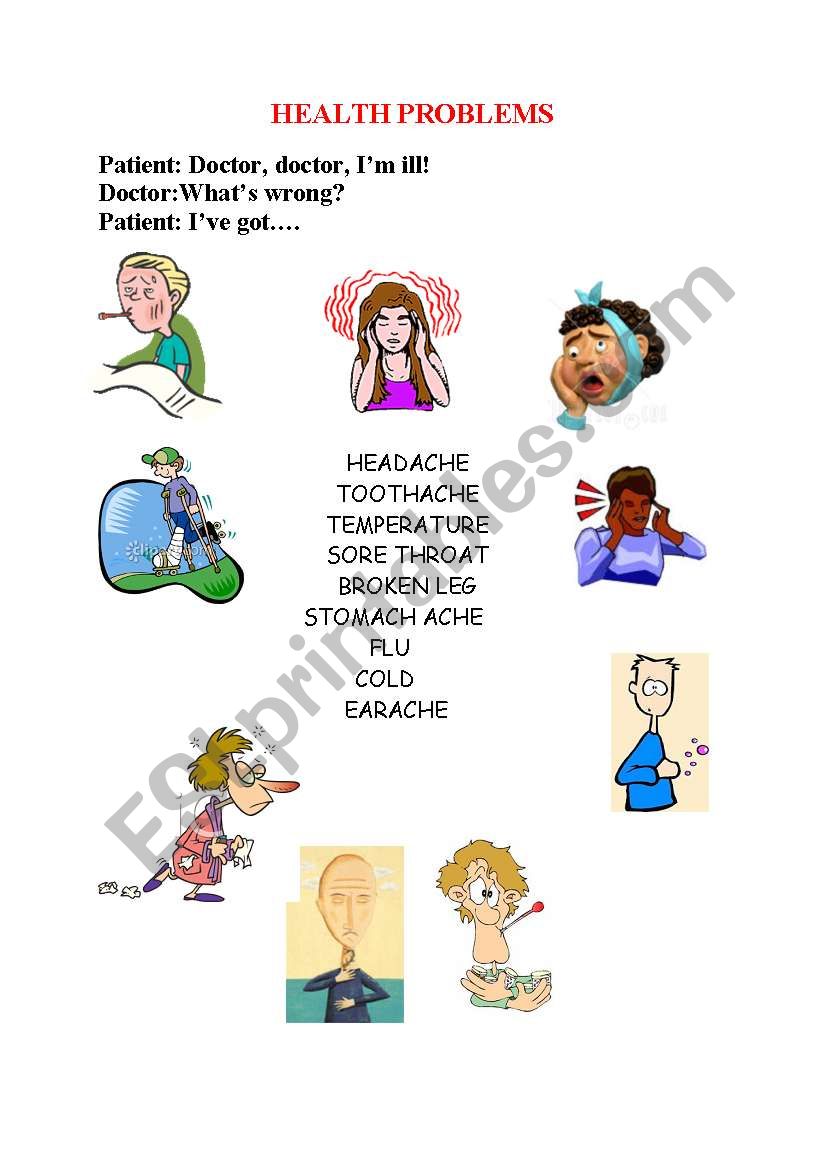 Health problems worksheet