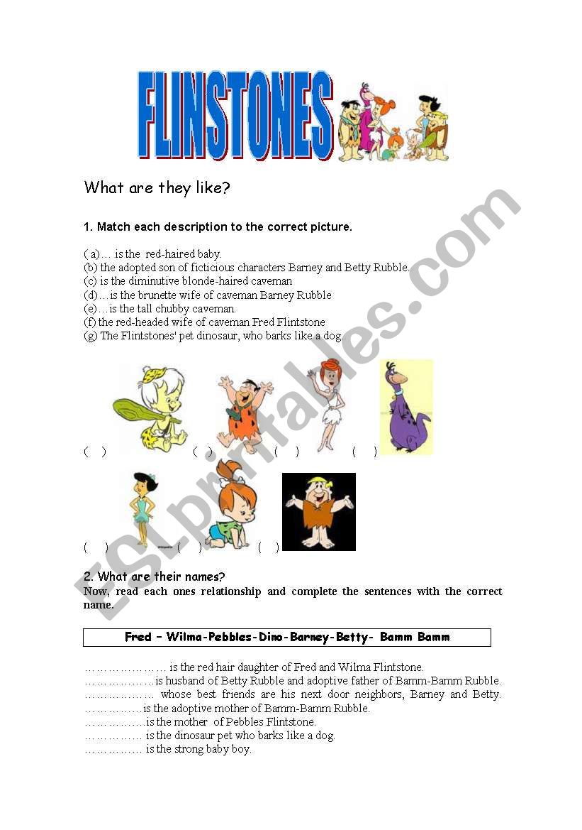 Flinstones worksheet