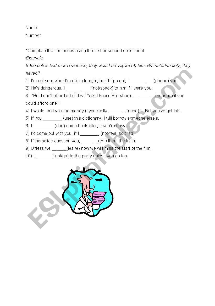 Conditionals worksheet