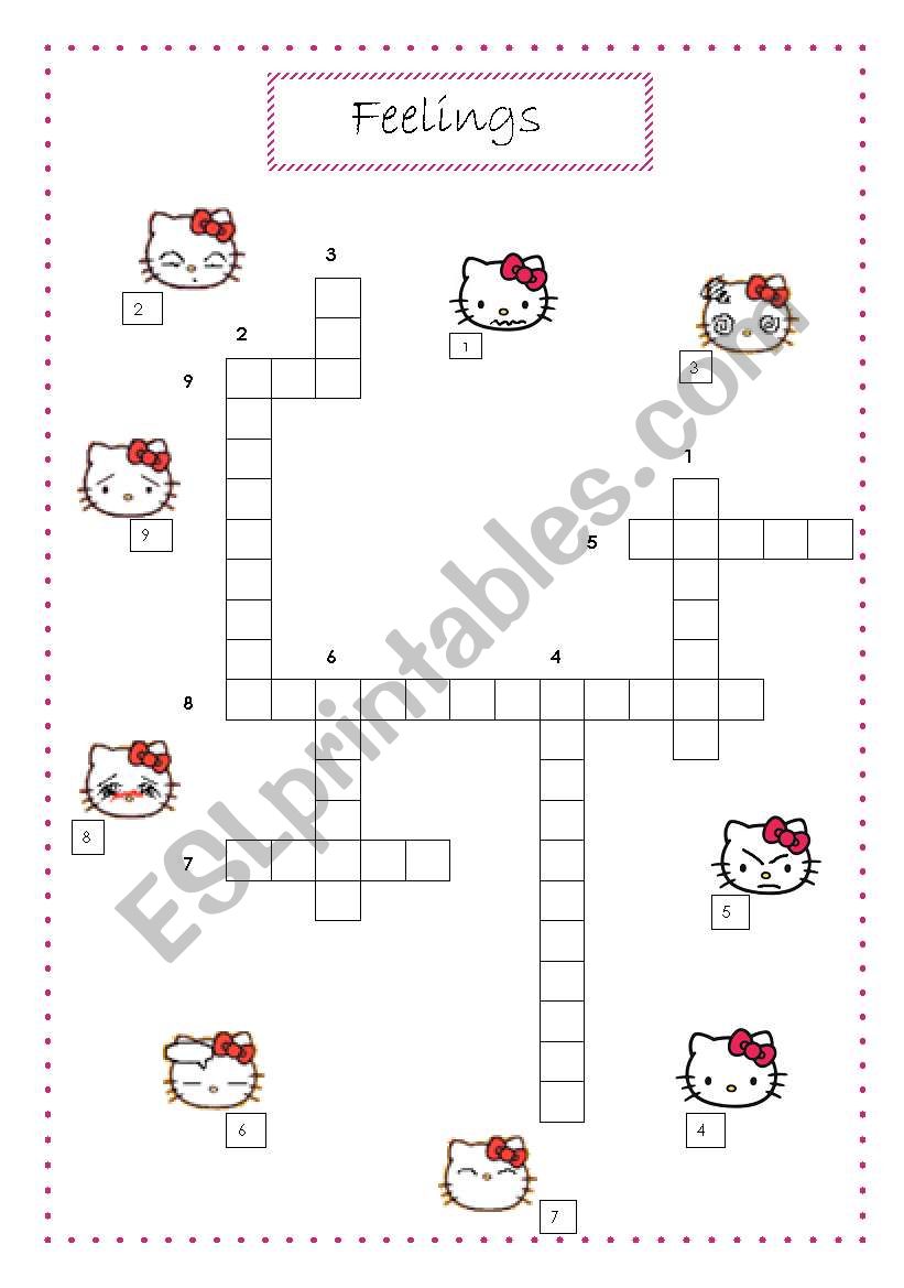 kittyÂ´s feelings worksheet