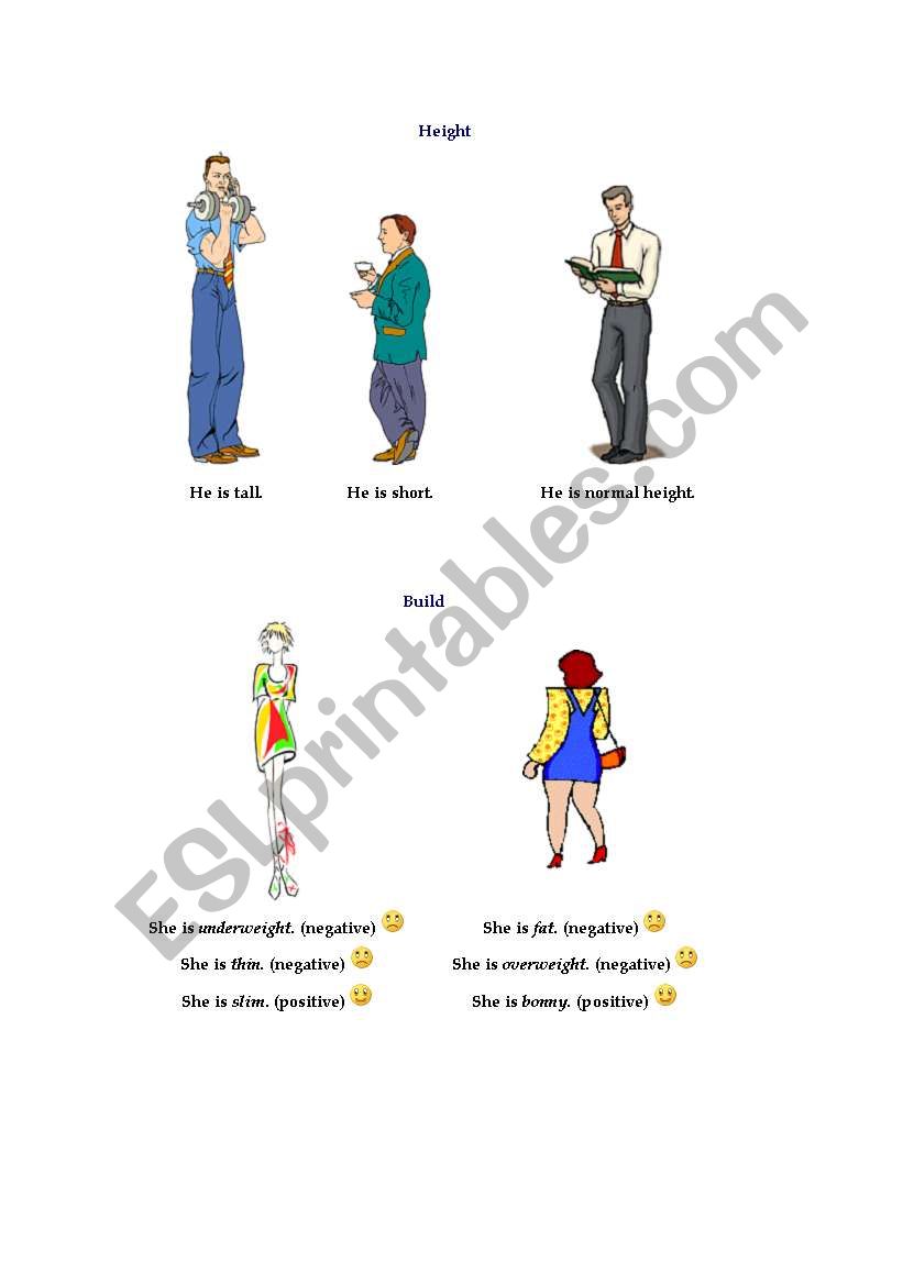people´s appearance worksheet