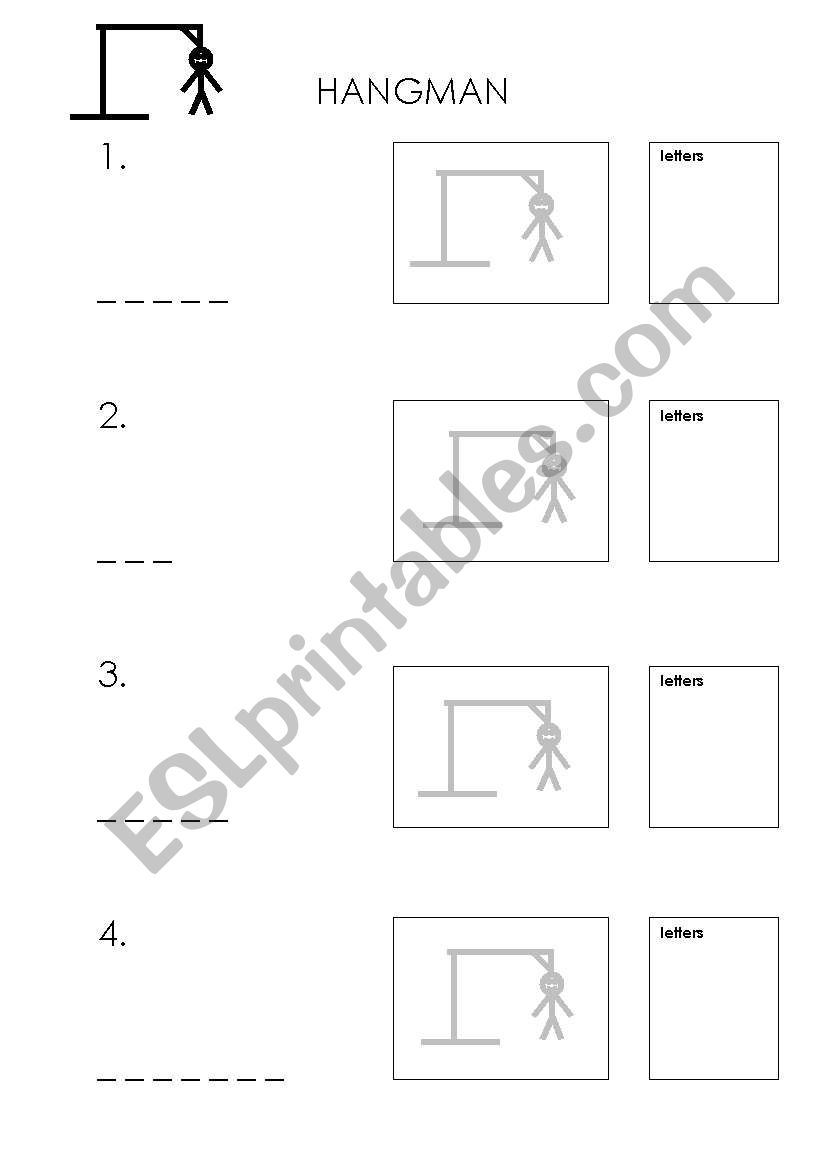 hangman worksheet