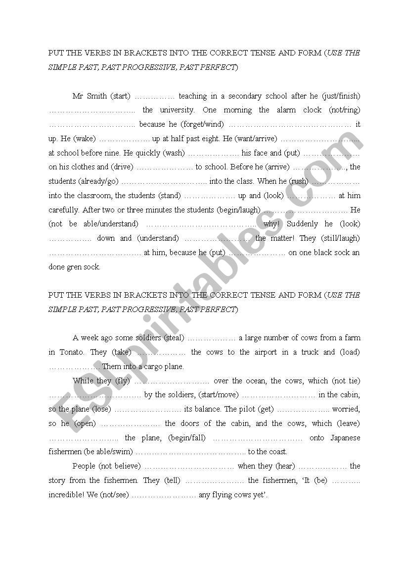 mix tenses worksheet
