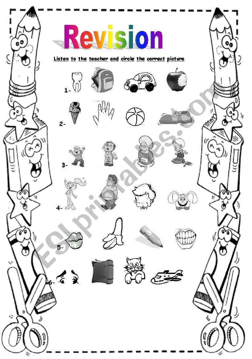 revision 1/2 worksheet