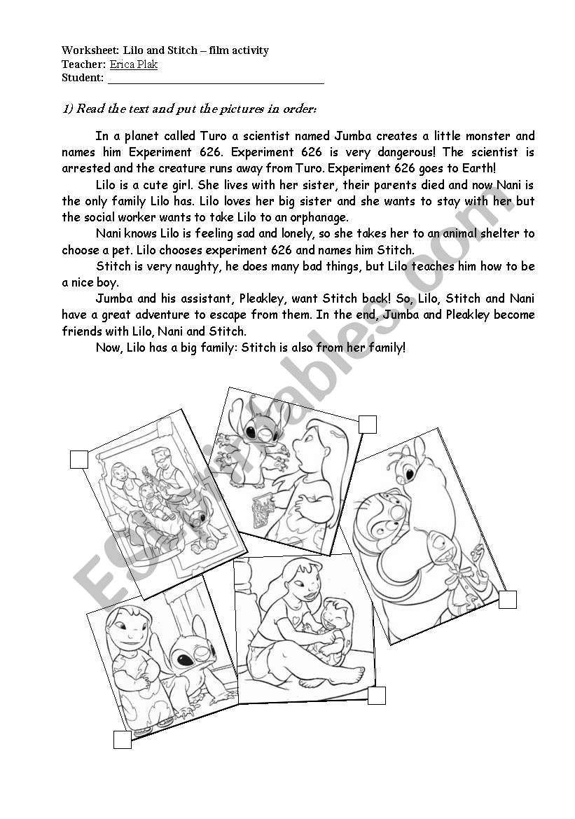 Lilo and Stitch - movie activity