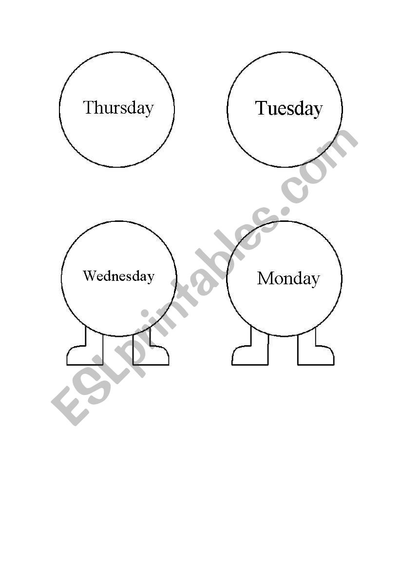 Days of week worksheet