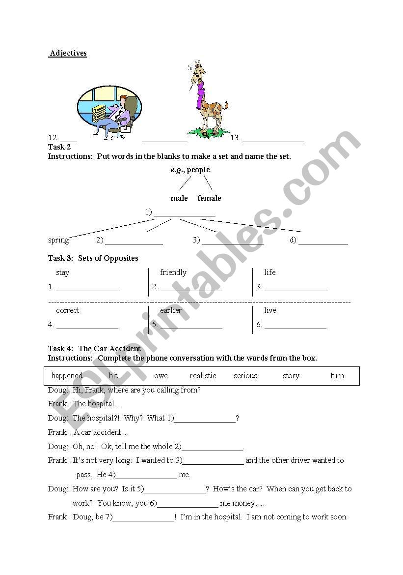 adjectives worksheet