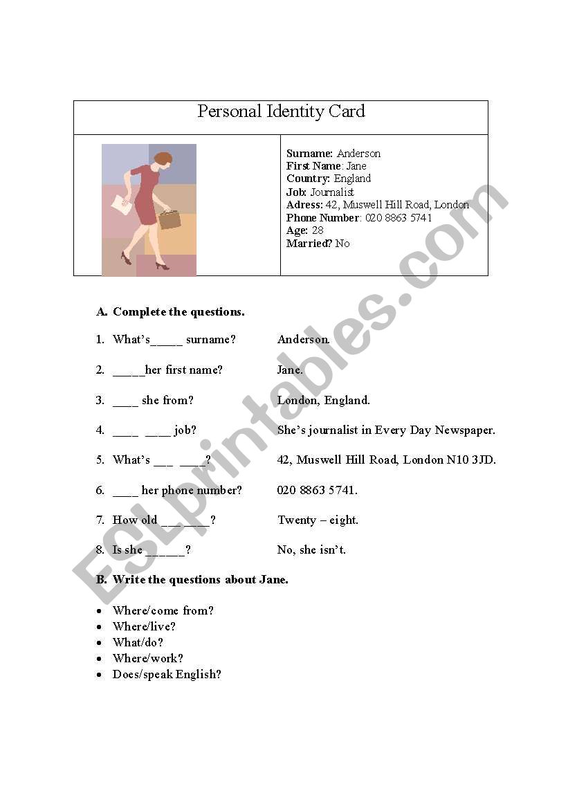 Questions worksheet