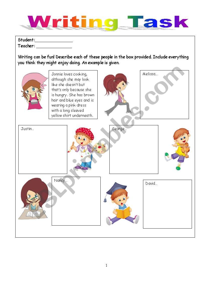 Writing Task - Describing People