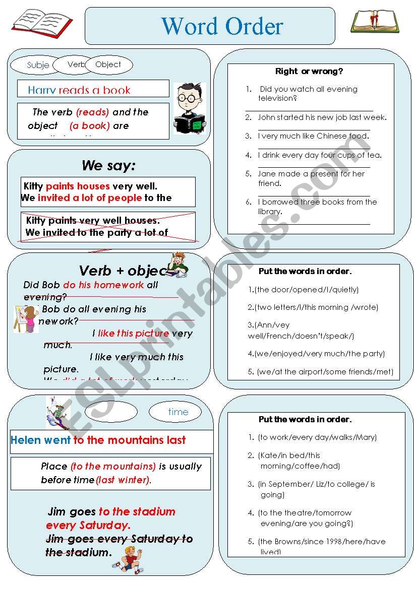 Word Order worksheet