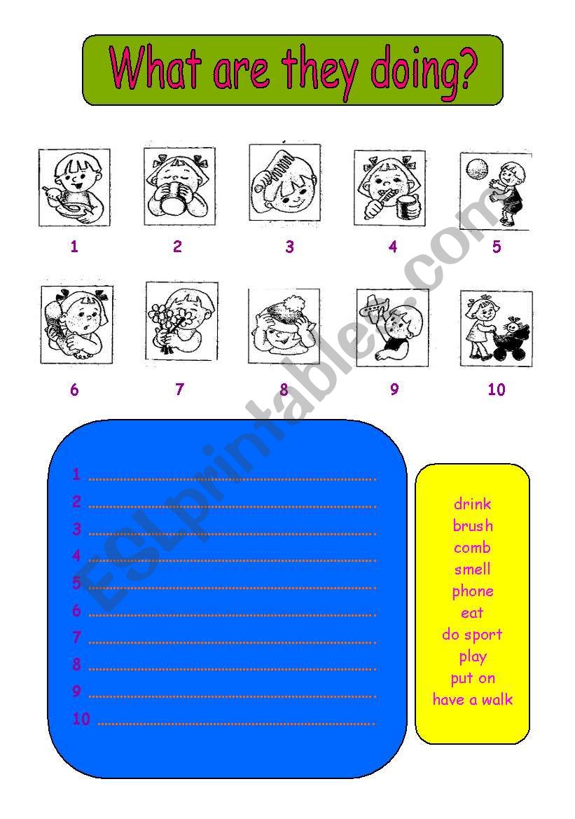 What are they doing? worksheet