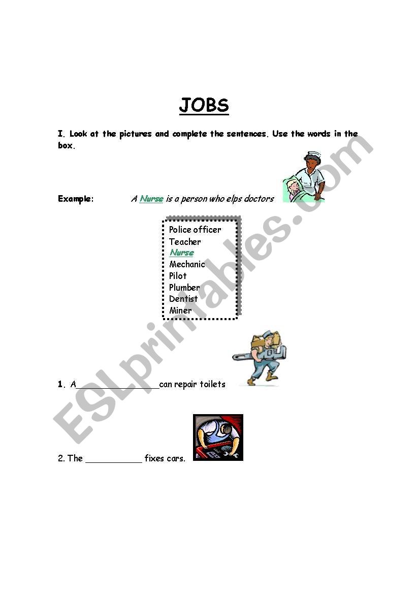 jobs worksheet