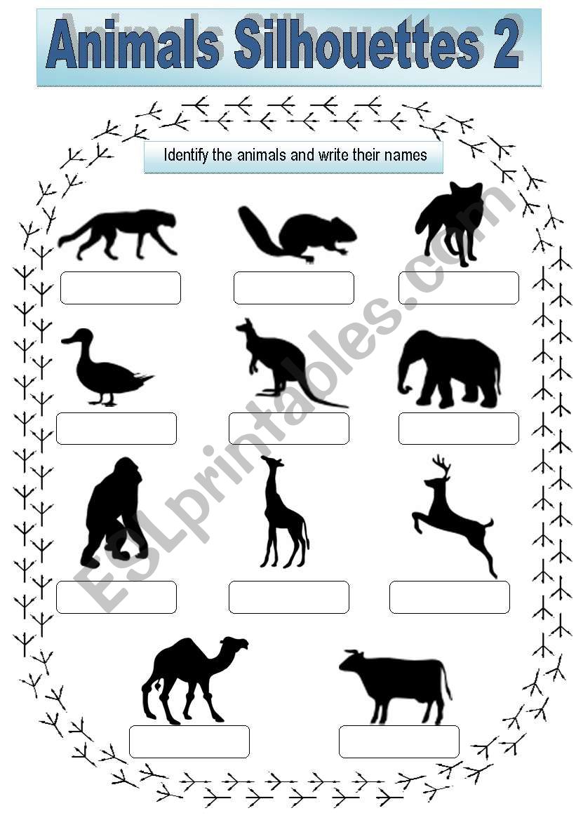 Animals Sihouettes 2 worksheet