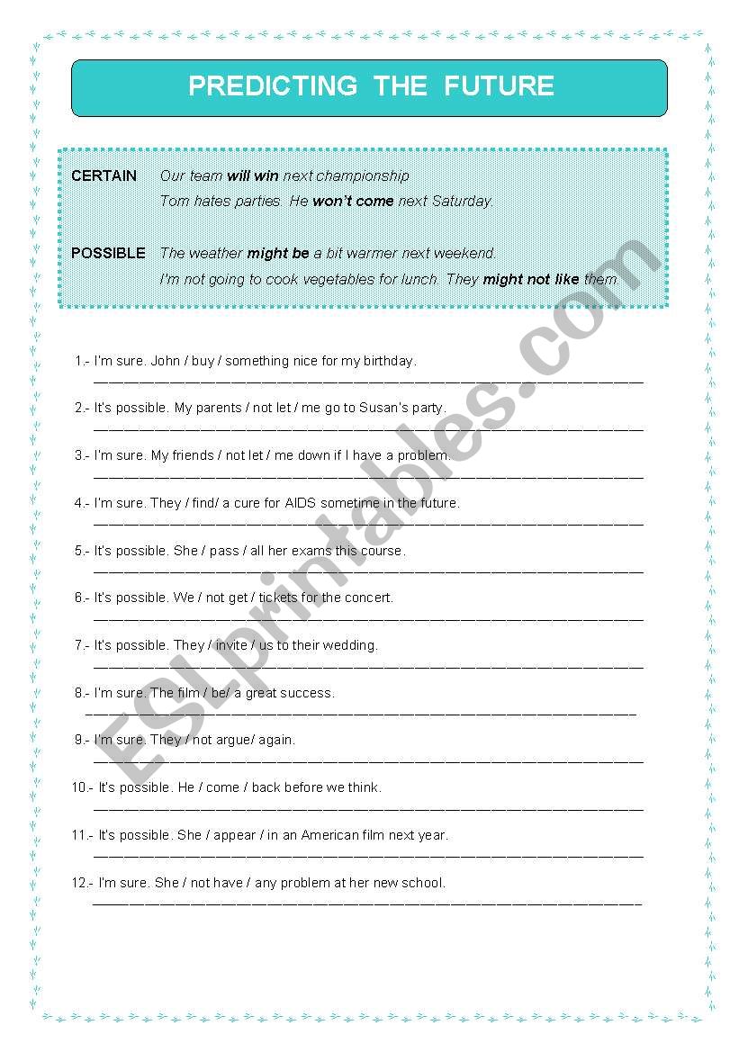 Modal Verbs - Predicting the future