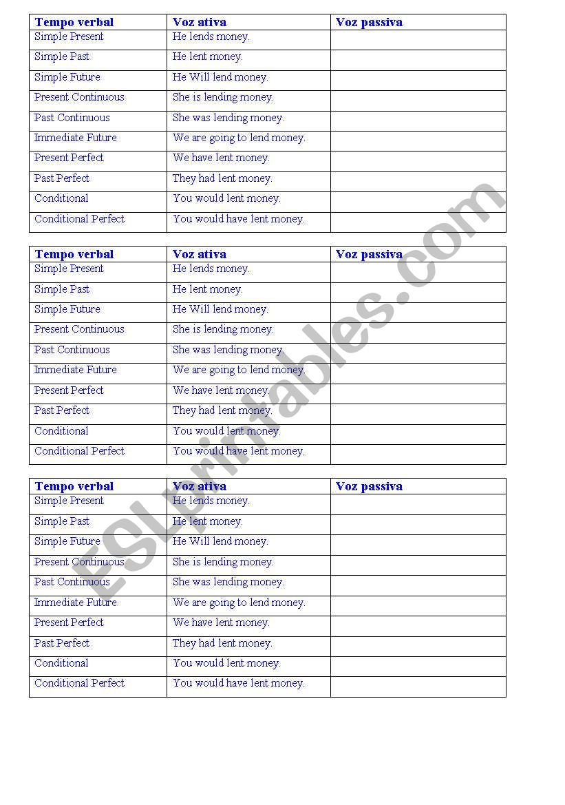 passive and ative voice worksheet