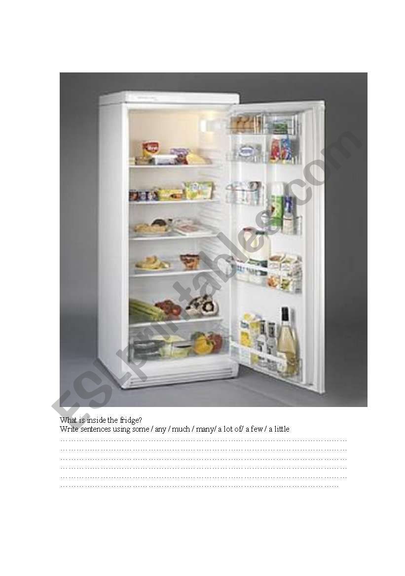 What is inside the fridge? worksheet
