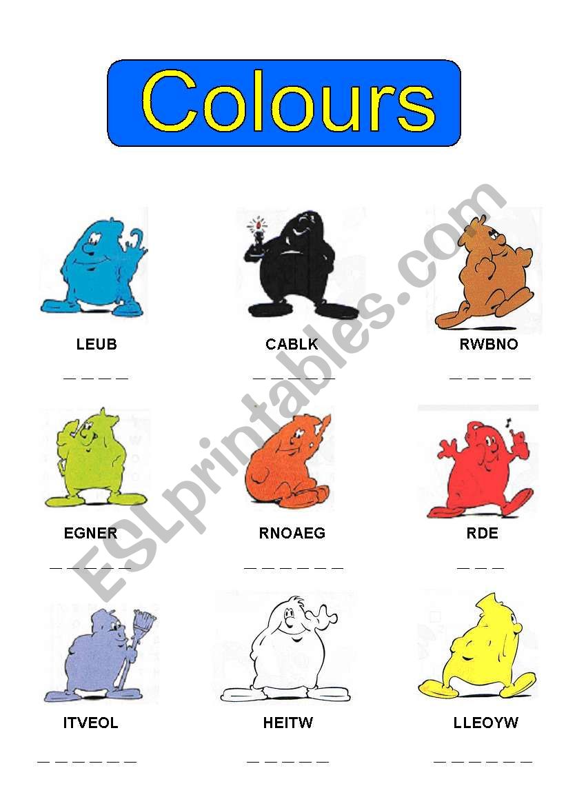 Colours worksheet