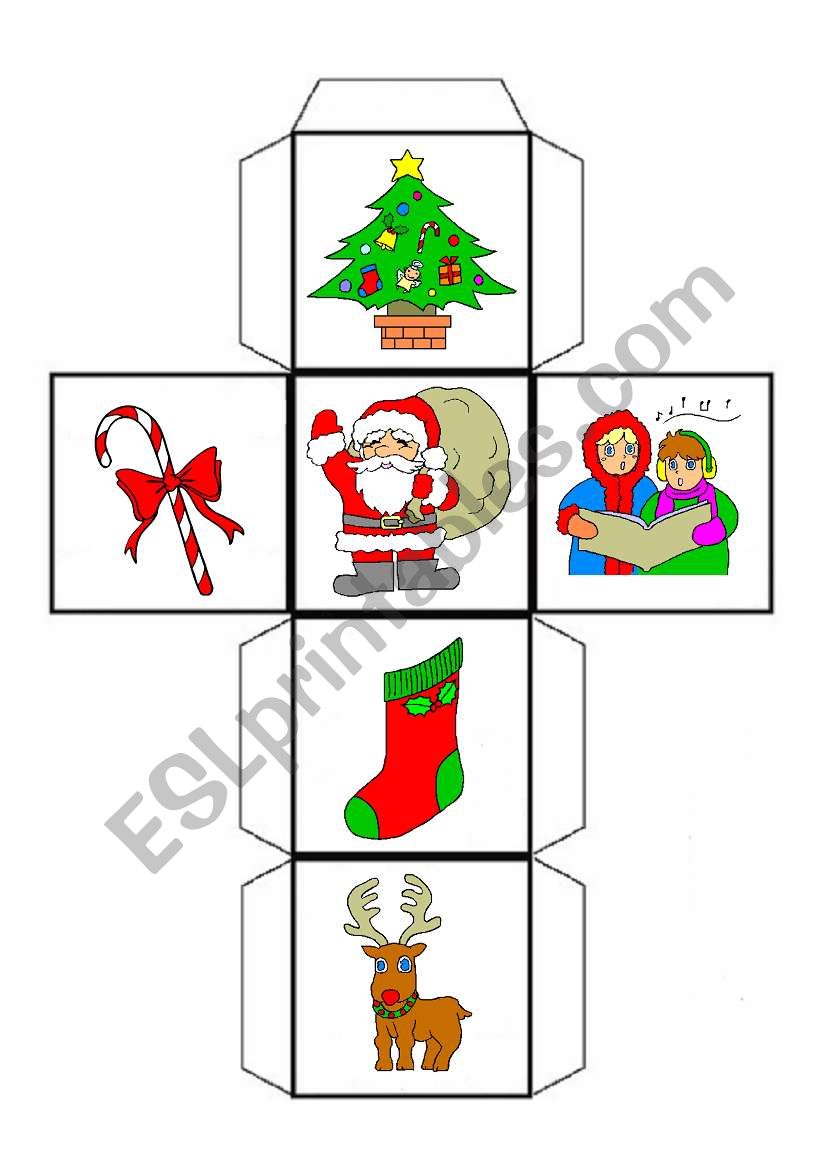 Christmas dice worksheet