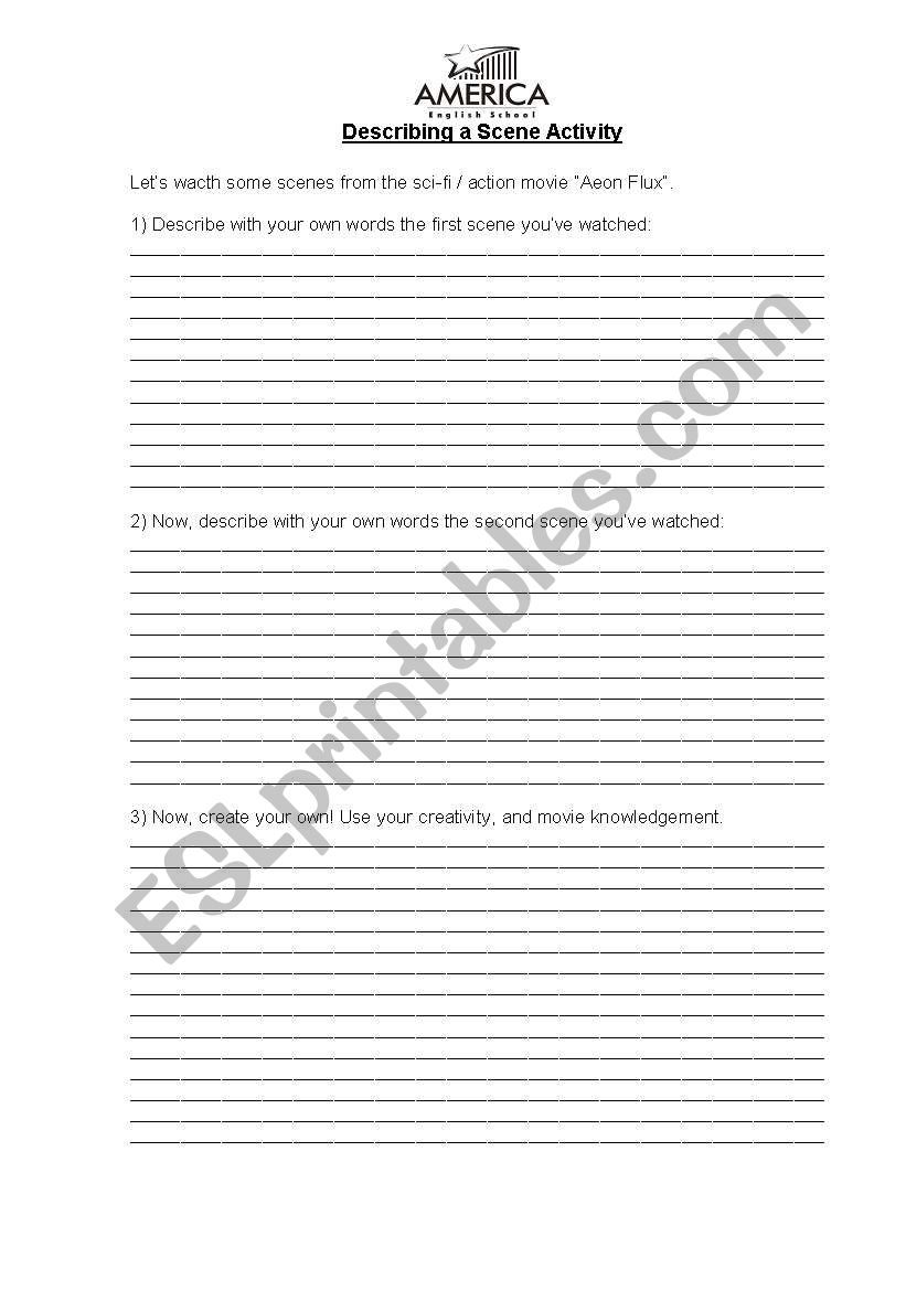 MOVIE AEON FLUX ACTIVITY worksheet