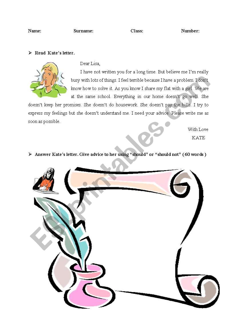 writing activity worksheet