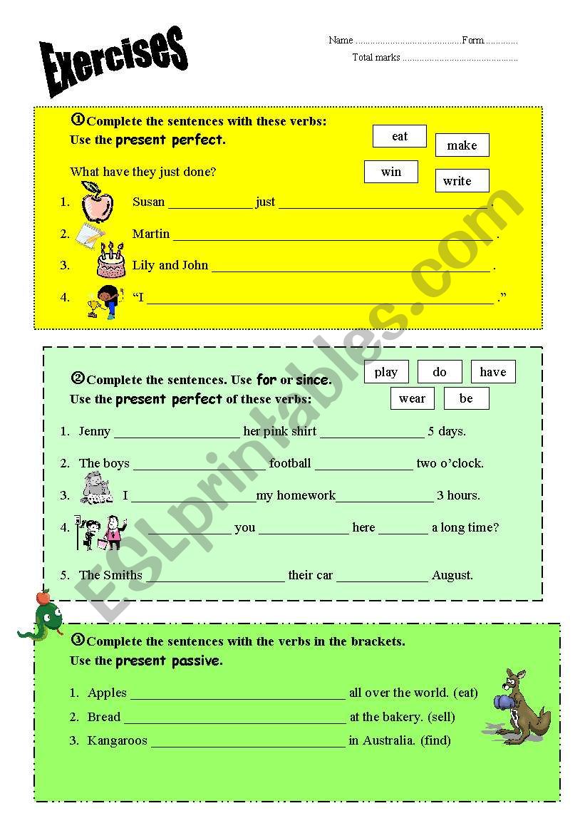 Present Perfect and Passive worksheet