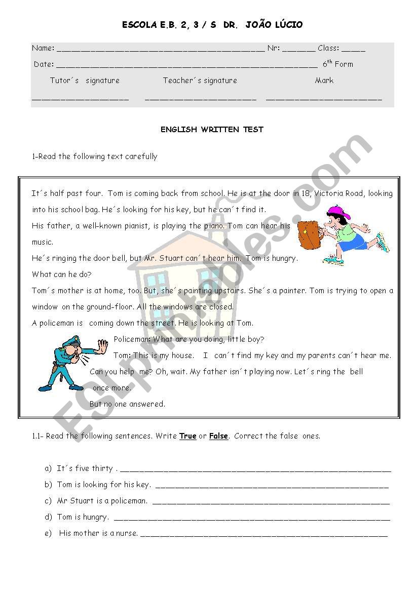 Test worksheet