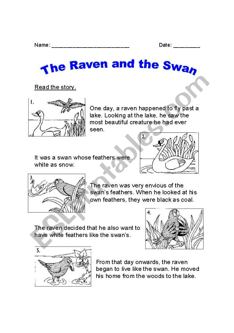 The Raven and the Swan worksheet